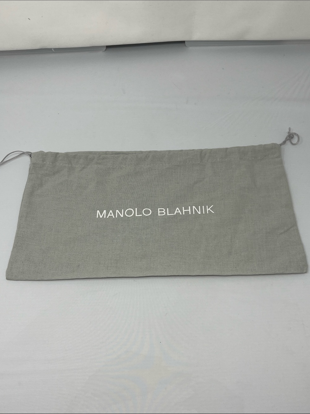 Manolo Blahnik Light Gray Branded Drawstring Dust Bag